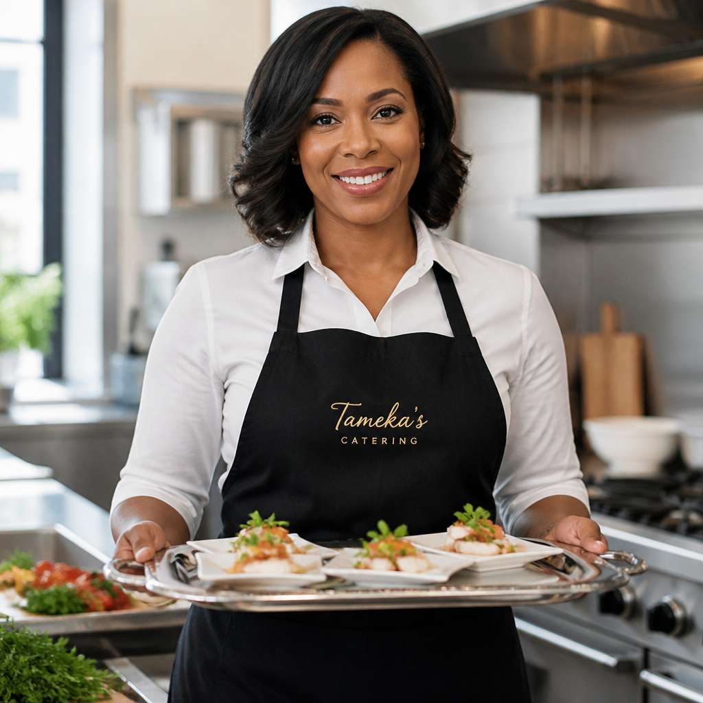 Tameka Carter, catering entrepreneur, in her commercial kitchen